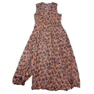 WILD HIPS WOMEN'S PINK FLORAL V-NECK SLEEVELESS POLYESTER DRESS SIZE 18